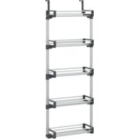 vidaXL Organisateur de porte avec 5 étagères 52x20x135 cm aluminium