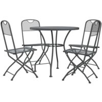 vidaXL 5 Piece Garden Dining Set Expanded Metal Mesh Anthracite