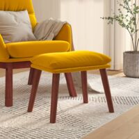 Repose-pied Jaune moutarde 45x29,5x35 cm Velours vidaXL