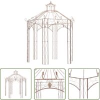 Pavillon de jardin Marron antique 3 m Fer vidaXL