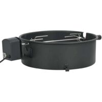 Kit d'anneau de rôtissoire barbecue 47 cm Noir vidaXL