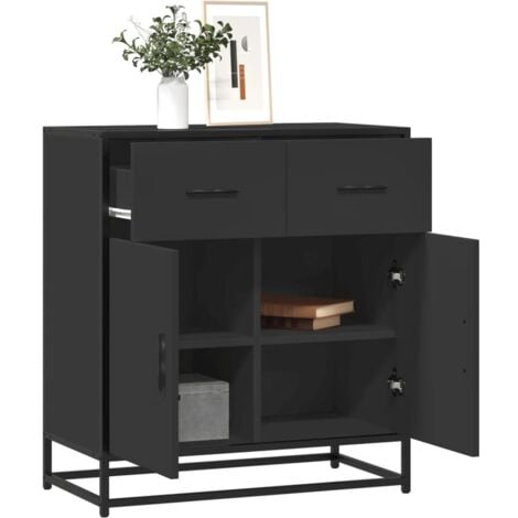 Buffet noir 68x35x76 cm bois d'ingénierie vidaXL