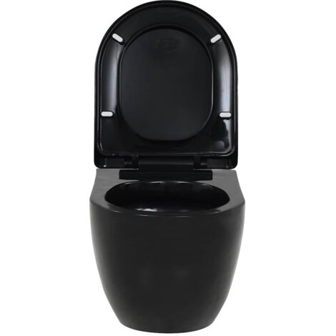vidaXL Wand-WC Keramik Schwarz