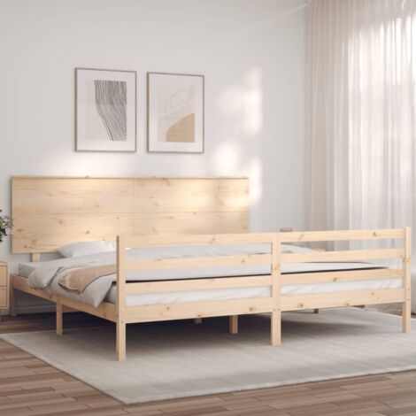 Estructura de cama con cabecero madera maciza 200x200 cm vidaXL (1/5)