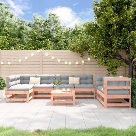 vidaXL Juego de muebles de jardín 8 pzas madera maciza abeto Douglas (1/5)