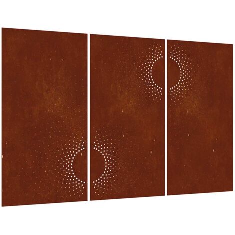 Adorno Pared Jardín 2 Uds Acero Corten Diseño árbol 105x55 Cm