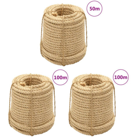 vidaXL Cuerdas de sisal 3 uds 20 mm