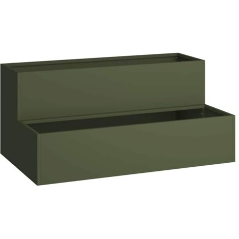 Maceta para Jardín Verde oliva 100 x 60 x 45 cm Acero vidaXL (1/5)