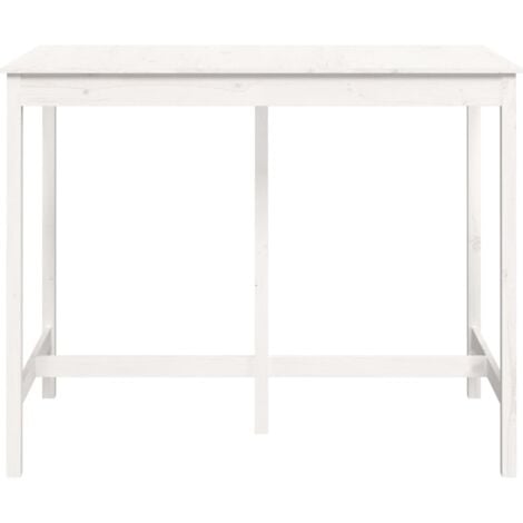 Bar Table White 140x80x110 cm Solid Wood Pine vidaXL