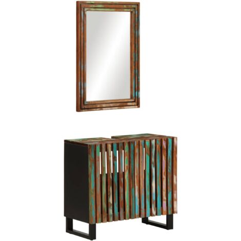 vidaXL Conjunto de muebles de baño 2 piezas madera maciza de acacia (1/5)