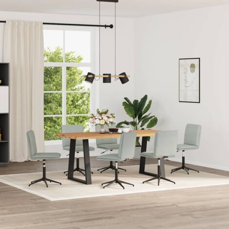 Sillas de comedor giratorias 6 uds terciopelo gris claro vidaXL (1/5)