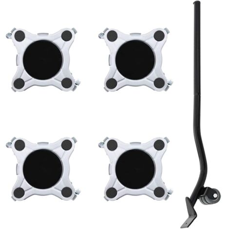 vidaXL Ruedas para muebles (4 unidades, con elevador, 15,5 x 15,5 x 5,5 cm, acero, 1000 kg) (1/5)