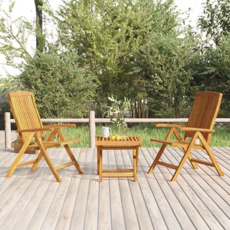 vidaXL Juego de muebles de jardín 3 piezas madera maciza de teca (1/5)