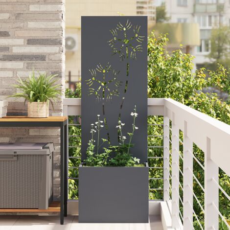 vidaXL Macetero de Jardín con Panel Decorativo Antracita 50 x 140 cm (1/5)