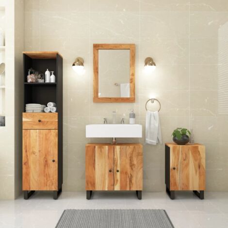 vidaXL Conjunto de muebles de baño 4 piezas madera maciza de acacia (1/5)