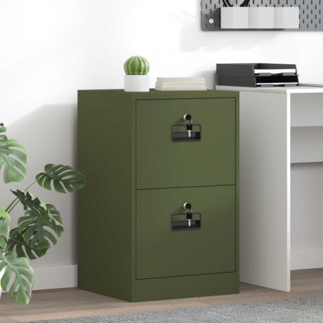 vidaXL Mueble archivador con cajón Verde Oliva 44 x 50 x 106.5 cm (1/5)