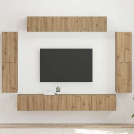vidaXL Mueble de TV 8 pcs Roble artesanal (1/5)