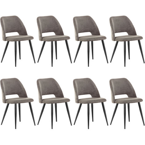 LEWE Lot de 8 Chaise de Salle à Manger en Velours,Chaise Rembourrée avec Pieds Indépendants - Marron (1/5)
