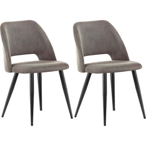LEWE Lot de 2 Chaise de Salle à Manger en Velours,Chaise Rembourrée avec Pieds Indépendants - Marron (1/5)