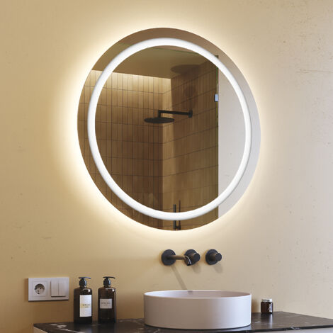 Espejo de baño LED redondo  (80 cm) Espejo iluminado con LED (LED033) Blanco frío 6000K
