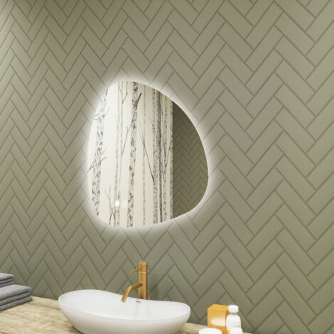 Espejo de baño Artforma con iluminación, 64x64, Interruptor táctil, Antivaho , LED Dual, Espejo Irregular (1/5)