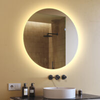 Espejo de baño LED redondo (80 cm) Espejo iluminado con LED (LED082) Blanco cálido 2700 K