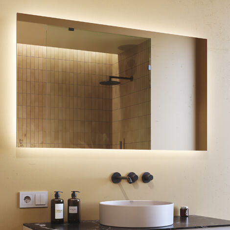 Specchio da bagno LED (120x70) Specchio illuminato a LED con illuminazione (LED058) Bianco freddo 6000K