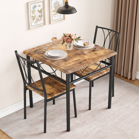 Ensemble Table et 2 Chaises, Set de Salle à Manger MDF, pour Cuisine, Petit Espace, Appartement, Jardin, Studio, Salon (1/5)