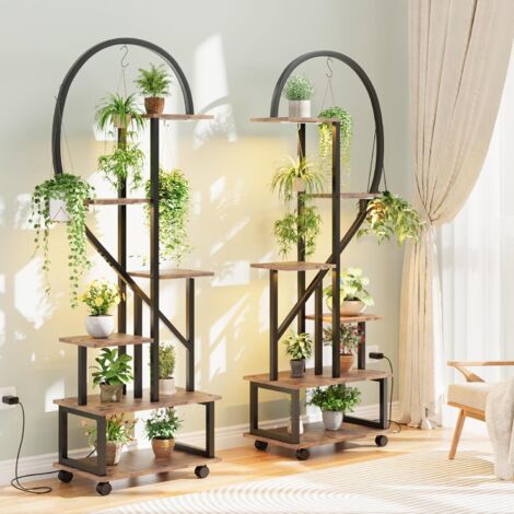 Ozonlife Support Pour Plantes D'intérieur Avec Lampes De Croissance - Étagère En Métal à 4 Têtes - 134,6 Cm - Élégant Et Haut - Pour Salon, Balcon