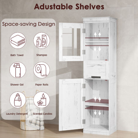 Armoire De Salle De Bain Étroite BEWISHOME - Rangement Compact 20x20x80