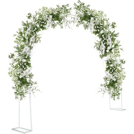 Arche de Jardin Blanc,Tuteur plantes,3x2.2M Arche Rosier pour Diverses Plantes Grimpantes Treillis d'Arche pour Mariage, Fête, Cérémonie (1/5)