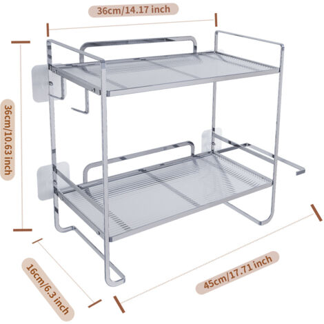 Étagère De Rangement Pour Salle De Bain à 2 Niveaux Pour