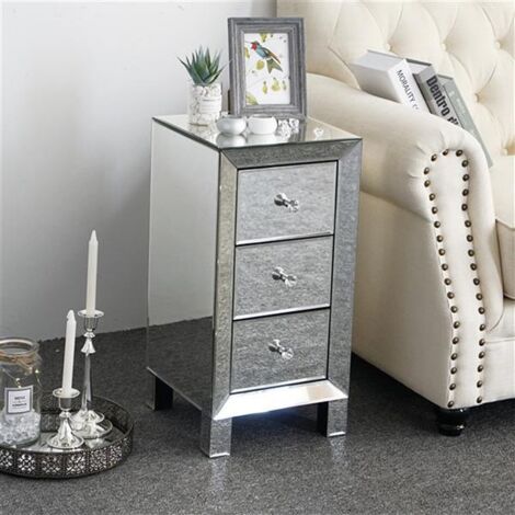 Meuble console de 100cm en verre transparent moderne