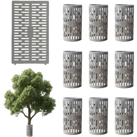Lot de 10 Protecteurs De Tronc d'arbre de Plantes Réglables en Plastique D'écorce d'arbre Protecteur pour Semis,38 x 25 cm,gris (1/5)
