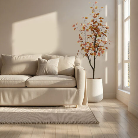 Arbre artificiel en automne - 120 cm - Érable artificiel en pot - Décoration d'intérieur et d'extérieur - Pour la maison, le bureau, le jardin - Décoration moderne (1/5)