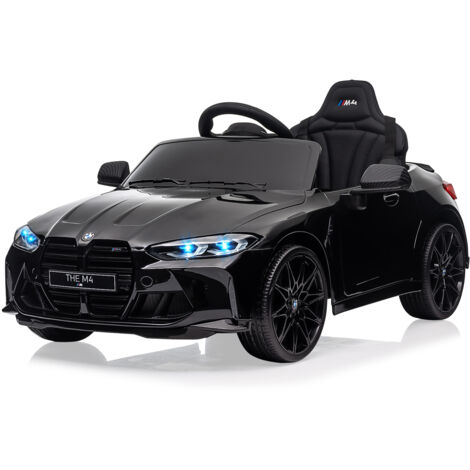 Voiture électrique Enfant B.M.W M4 12V avec télécommande 2.4Ghz, siège en Cuir avec et Roues en Gomme,1-4 Ans (Noir) (1/5)