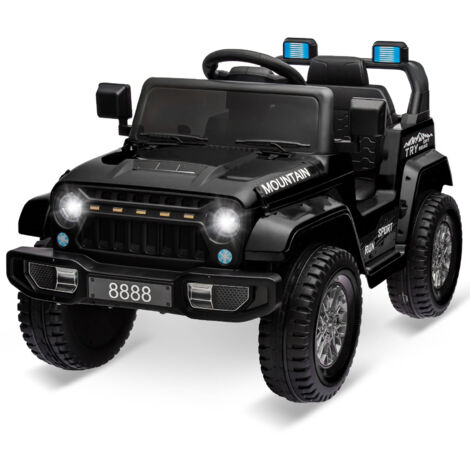 Voiture Électrique,Voiture Télécommandée  12V4.5AH Enfants pour Enfant 3-8 Ans, Longwei Batteries (Noir),avec Télécommande,lumières et sons,et phares fonctionnels.
