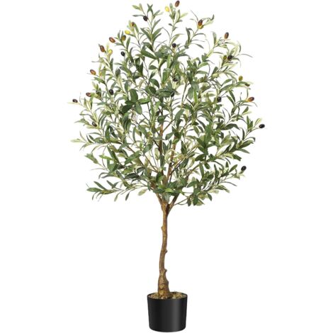 Olivier Artificiel 120cm en Pot Fausse Plante Verte Décoration pour Intérieur Extérieur Maison Chambre Salon Balcon Cour Jardin (1/5)