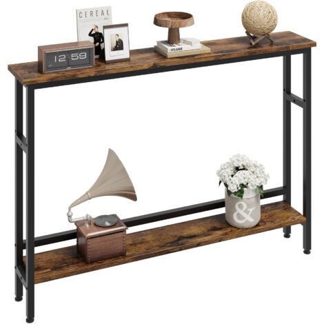 Table Console Fine, Petite Table de Présentation, Table d’Entrée, Bout de Canapé, Table d'Appoint Long, pour Couloir,15x100x80cm