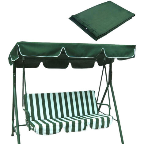 Toit de Rechange pour Balancelle de Jardin 2 Places, Universel Toile de Rechange pour Balancelle Jardin Exterieur, Imperméable Protection UV Housse de Rechange Toit de Balançoire (vert,142x120x18cm) (1/5)