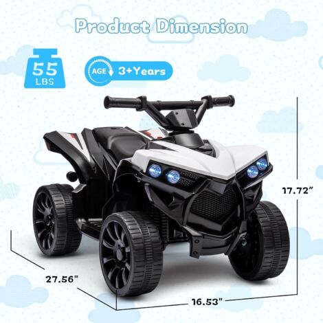 Quad Électrique Enfant Virimolo 6V BBH-029 – Moteur 390#, Batterie Autonomie, Buggy Tout-Terrain 3-8 Ans Avec Chargeur CE