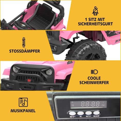 Voiture Électrique 12V Volkswagen Beetle pour Enfants Rose