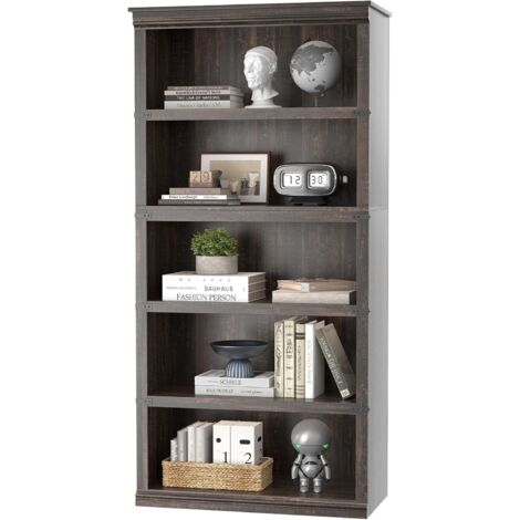 Bibliothèque, Étagère sur 5 Niveaux, Meuble de Rangement Ouvert, Étagère, 80 x 32 x 171 cm, pour Salon, Bureau, Salle à Manger