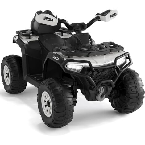 Quad Electrique pour Enfants 12V Voiture Electrique Enfant ATV avec Musique Klaxon LED, 95x55x56cm, pour Enfants 3-8 Ans blanc (1/5)