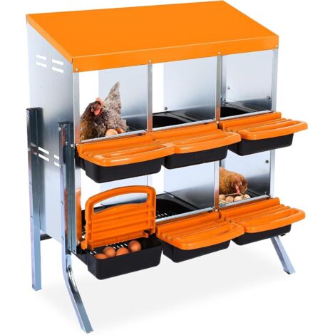 VEVOR Pondoir à Poules 10 Compartiments Boîte En Métal Avec Nichoirs Inclinés | VEVOR FR - 9