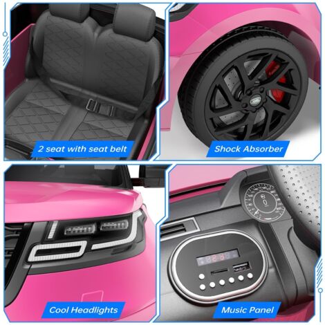 FINOOS Voiture Electrique Enfànt Range Rover. 12V avec télécommande à 2,4 GHz, 4 x Moteur 12V 45W, 1 à 6 Ans (Blanc