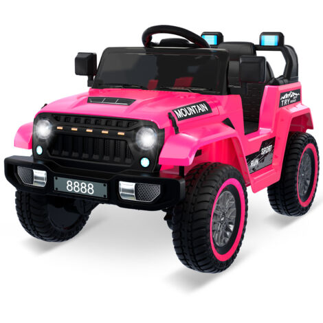 Voiture Électrique Jaguar 12V Enfant – Télécommande 2.4G, Suspension, Roues Antichocs, Dès 3 Ans (Rose)