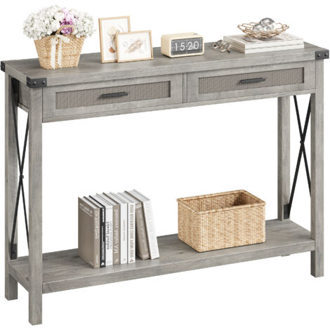 Table Console,Table d'Entrée,Style Industriel 109x30.5x76cm, 2 tiroirs,2 Étagère Meuble d'Entrée pour Salon,GIRS (1/5)