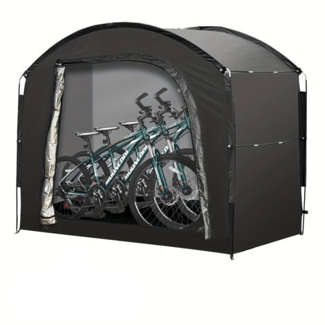 Lunsy – Abri de rangement pour vélo 220x150x185 cm – Tissu Oxford 210D imperméable – Pour 4 vélos ou 3 motos – Armature solide et ventilation