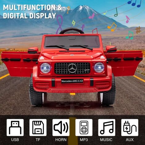 LUNSY 12V Voiture Électrique Enfant sous Licence Mercedes G63, 3 à 8